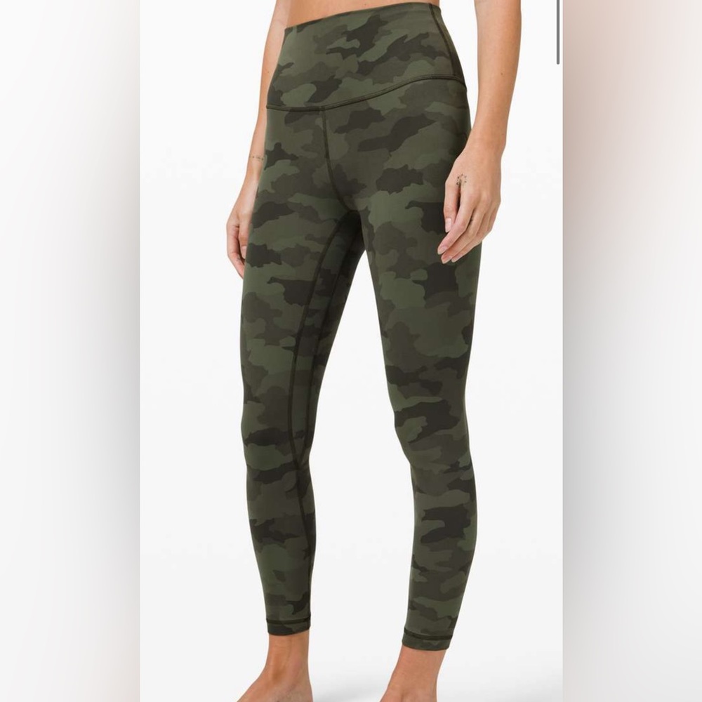 Olive camo lululemon leggings.  Size 4